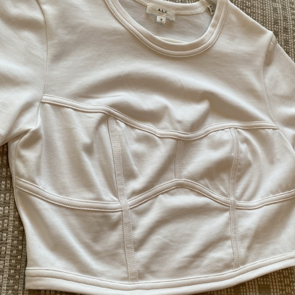 ALC Wren cropped white tee size M - Picture 9 of 9